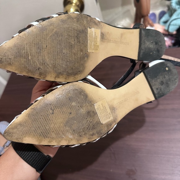 Women's Black and White Strappy Sandals - Picture 2 of 2